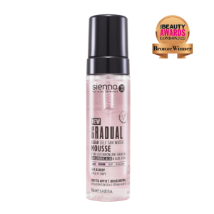 SIENNA-X GRADUAL CLEAR SELF TAN WATER MOUSSEE- laipsniško savaiminio įdegio permatomos putos, 190ml.